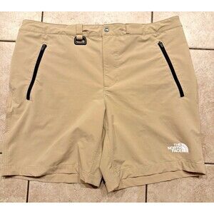 North Face Shorts Mens Large Paramount Pro Beige Flashdry-XD Climbing Hiking